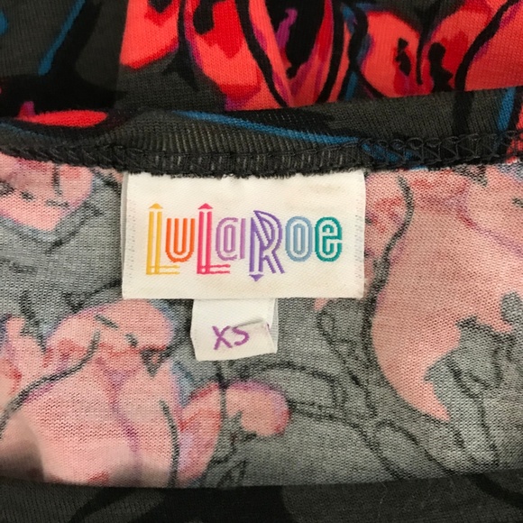 LuLaRoe Carly Floral Gray Pink Hi-Lo Dress - Picture 6 of 7